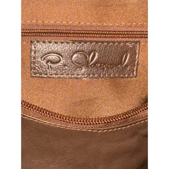 P. Sherrod & Co. Brown Leather Hobo Bag With Braided Handle Detailing Measures A - Picture 7 of 9